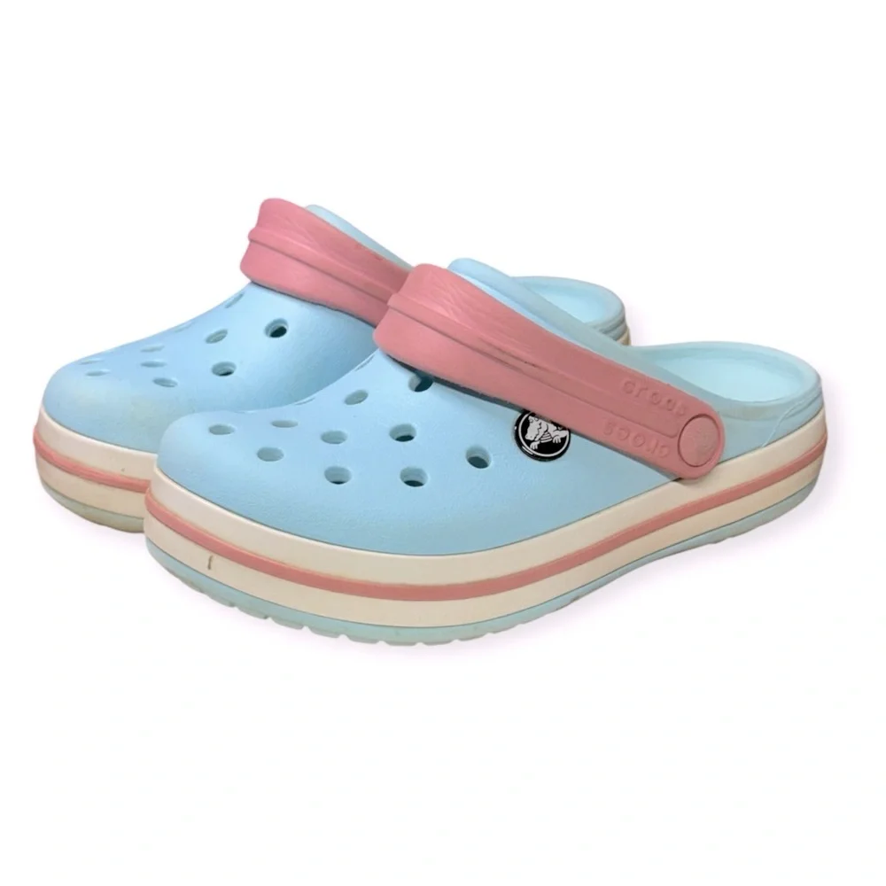 CROCS Kids Water Shoes - Light‎ Blue and Pink Size 1